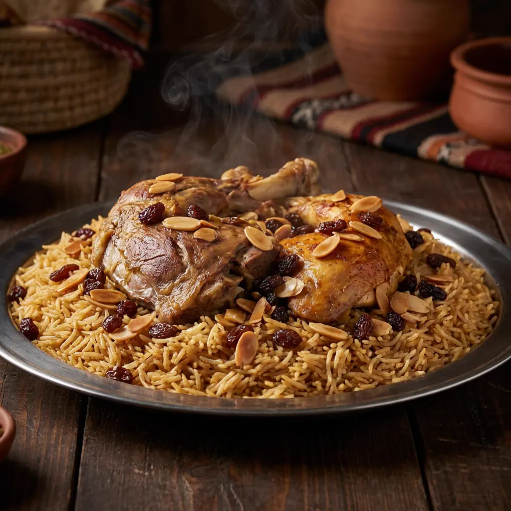 طبق مندي بالدجاج والأرز